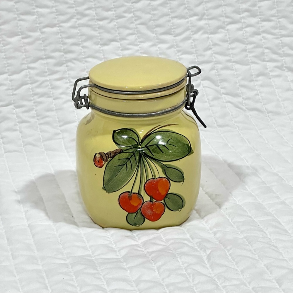 Hand painted in Italy ceramic jar.